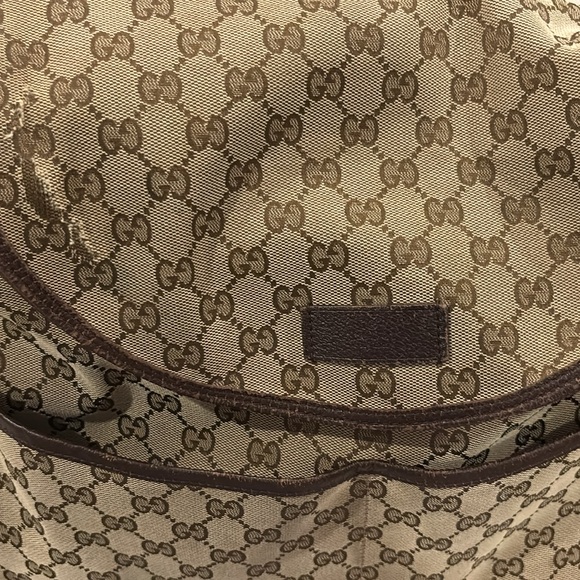 Gucci Tan and Brown Monogram Crossbody Diaper Bag